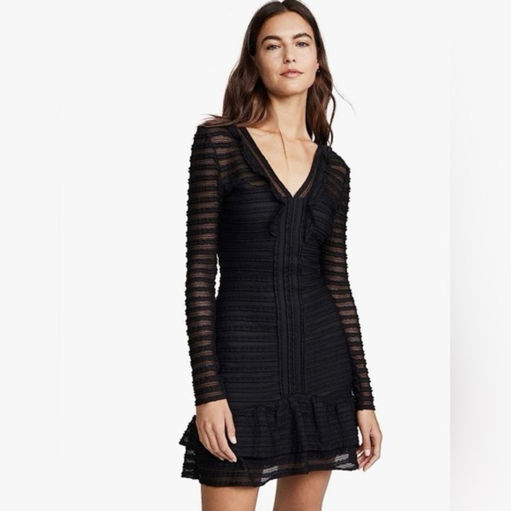 🎉HOST PICK🎉 Parker Black Ruffled V-Neck Dress